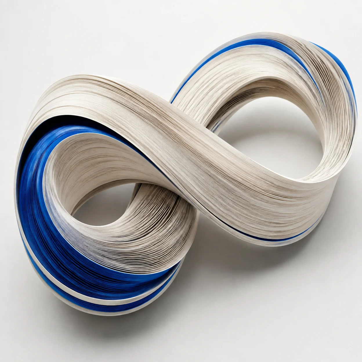 Individual sheets of paper connected into one continuous loop